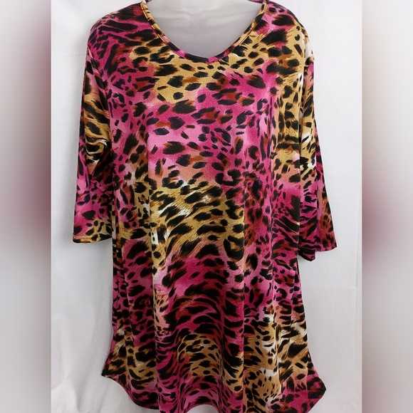 2/$30 Leopard Print V-Neck Dress Mobwife Animal Print-(#874) - Picture 1 of 6